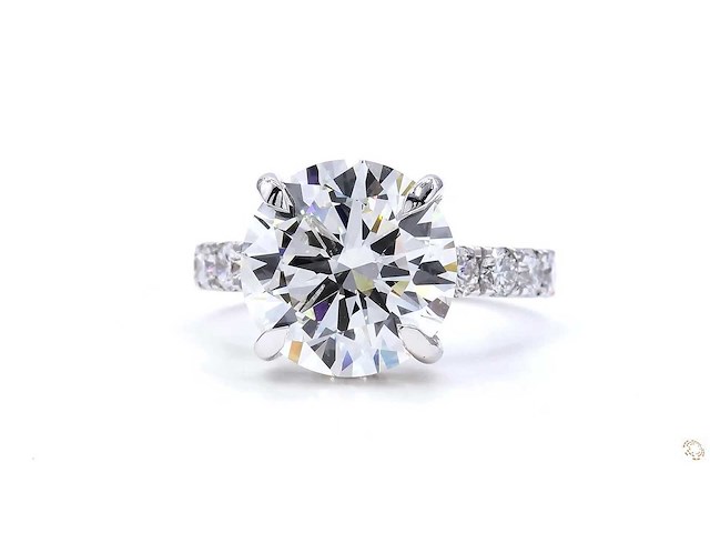18 karaat witgouden ring met 7,00 crt. diamant - afbeelding 5 van  7
