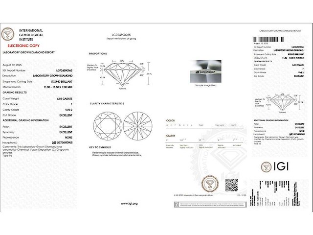 18 karaat witgouden ring met 7,00 crt. diamant - afbeelding 2 van  7