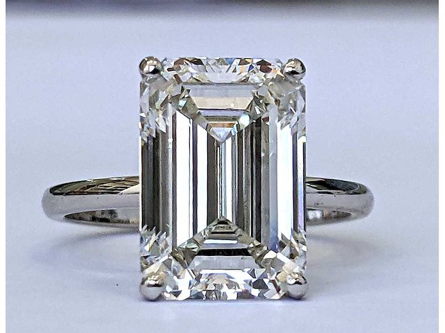 18 karaat witgouden ring met 7,68 crt. diamant - afbeelding 6 van  7