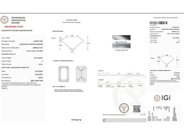 18 karaat witgouden ring met 7,68 crt. diamant - afbeelding 3 van  8
