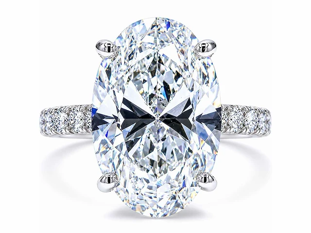18 karaat witgouden ring met 8,00 ct. diamant - afbeelding 1 van  12