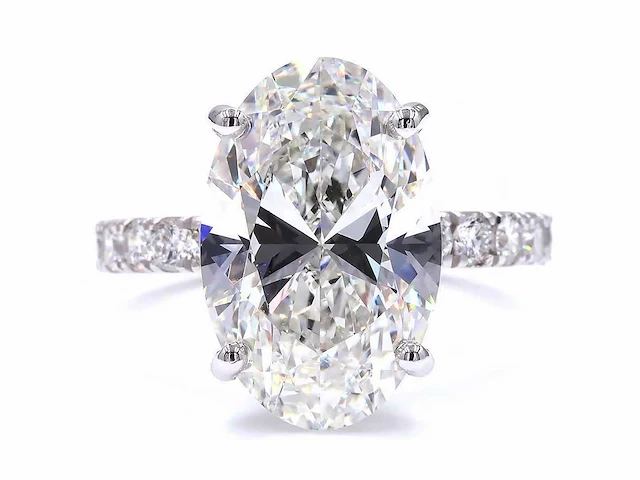 18 karaat witgouden ring met 8,00 ct. diamant - afbeelding 11 van  12