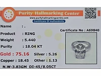 18 karaat witgouden ring met 8,00 ct. diamant - afbeelding 12 van  12