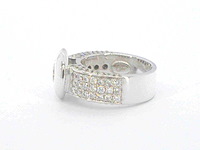 18 karaat witgouden ring met centrale briljant en pavé gezette briljanten - afbeelding 9 van  9