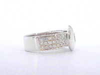 18 karaat witgouden ring met centrale briljant en pavé gezette briljanten - afbeelding 7 van  9