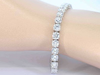 18 karaat witgouden tennisarmband met briljant geslepen diamanten 18 carat - afbeelding 2 van  6