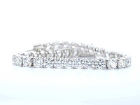 18 karaat witgouden tennisarmband met briljant geslepen diamanten 18 carat - afbeelding 4 van  6