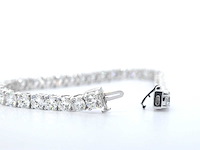 18 karaat witgouden tennisarmband met briljant geslepen diamanten 18 carat - afbeelding 5 van  6