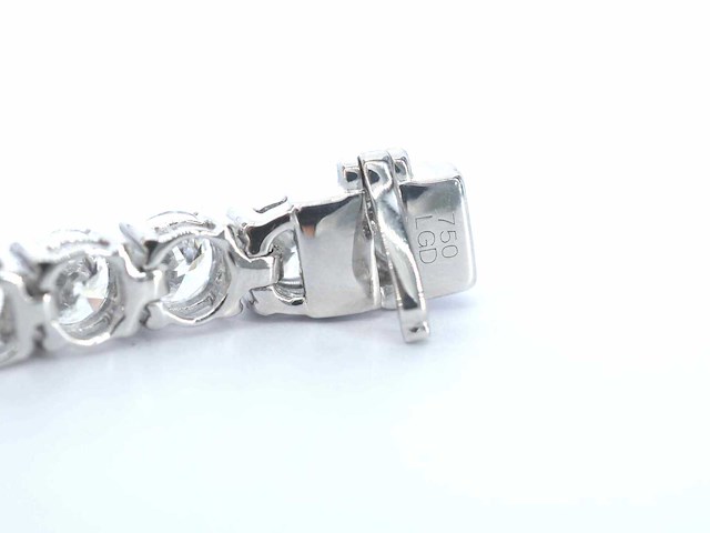 18 karaat witgouden tennisarmband met briljant geslepen diamanten 18 carat - afbeelding 6 van  6