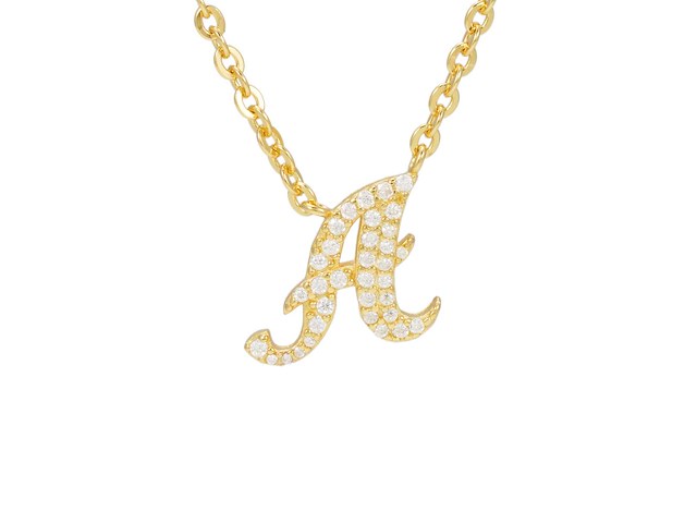 18 karaats goud (verneuil) collier met letter hanger a - afbeelding 1 van  6
