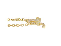 18 karaats goud (verneuil) collier met letter hanger a - afbeelding 4 van  6