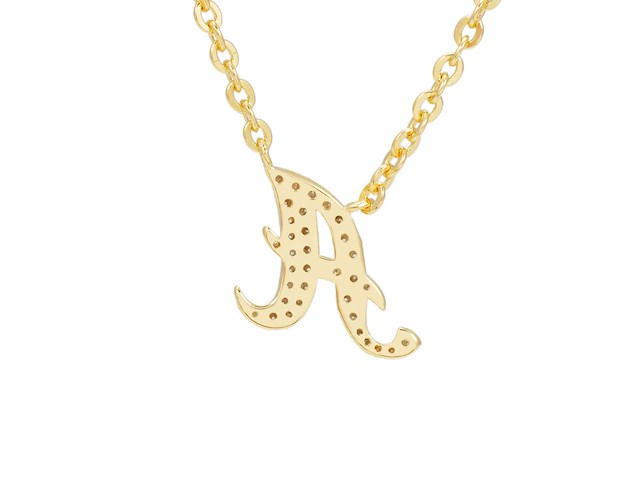 18 karaats goud (verneuil) collier met letter hanger a - afbeelding 5 van  6