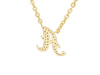 18 karaats goud (verneuil) collier met letter hanger a - afbeelding 5 van  6