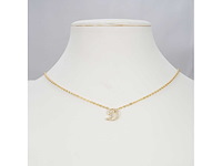 18 karaats goud (verneuil) collier met letter hanger d - afbeelding 2 van  6