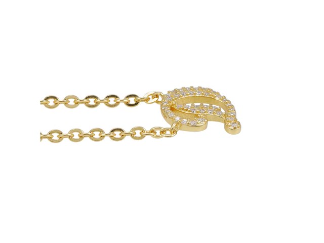 18 karaats goud (verneuil) collier met letter hanger d - afbeelding 4 van  6