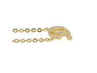 18 karaats goud (verneuil) collier met letter hanger d - afbeelding 4 van  6