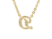18 karaats goud (verneuil) collier met letter hanger d - afbeelding 5 van  6