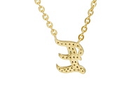 18 karaats goud (verneuil) collier met letter hanger e - afbeelding 5 van  6