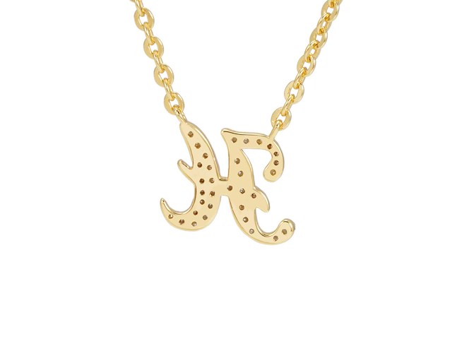 18 karaats goud (verneuil) collier met letter hanger h - afbeelding 5 van  6