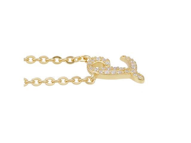 18 karaats goud (verneuil) collier met letter hanger l - afbeelding 4 van  6