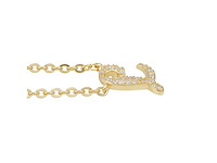 18 karaats goud (verneuil) collier met letter hanger l - afbeelding 4 van  6