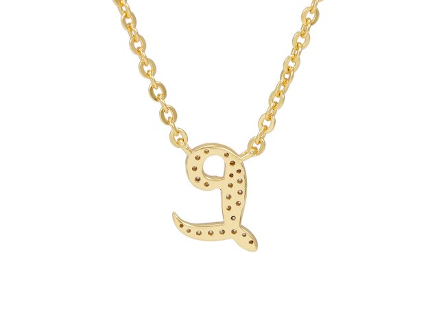 18 karaats goud (verneuil) collier met letter hanger l - afbeelding 5 van  6