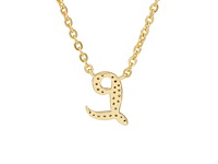 18 karaats goud (verneuil) collier met letter hanger l - afbeelding 5 van  6