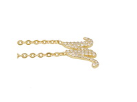 18 karaats goud (verneuil) collier met letter hanger m - afbeelding 4 van  6