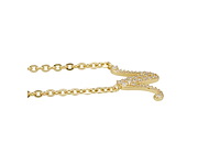 18 karaats goud (verneuil) collier met letter hanger n - afbeelding 4 van  6