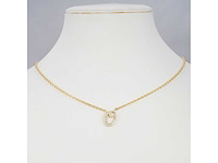 18 karaats goud (verneuil) collier met letter hanger o - afbeelding 2 van  6