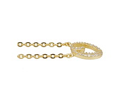 18 karaats goud (verneuil) collier met letter hanger o - afbeelding 4 van  6