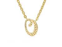 18 karaats goud (verneuil) collier met letter hanger o - afbeelding 5 van  6