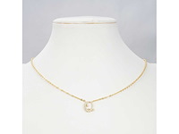 18 karaats goud (verneuil) collier met letter hanger q - afbeelding 2 van  6