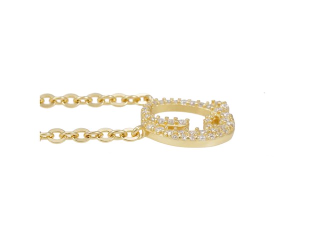 18 karaats goud (verneuil) collier met letter hanger q - afbeelding 4 van  6