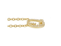 18 karaats goud (verneuil) collier met letter hanger q - afbeelding 4 van  6