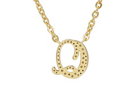 18 karaats goud (verneuil) collier met letter hanger q - afbeelding 5 van  6