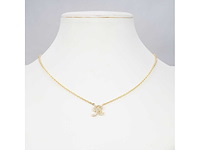 18 karaats goud (verneuil) collier met letter hanger r - afbeelding 2 van  6