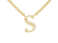 18 karaats goud (verneuil) collier met letter hanger s - afbeelding 1 van  6