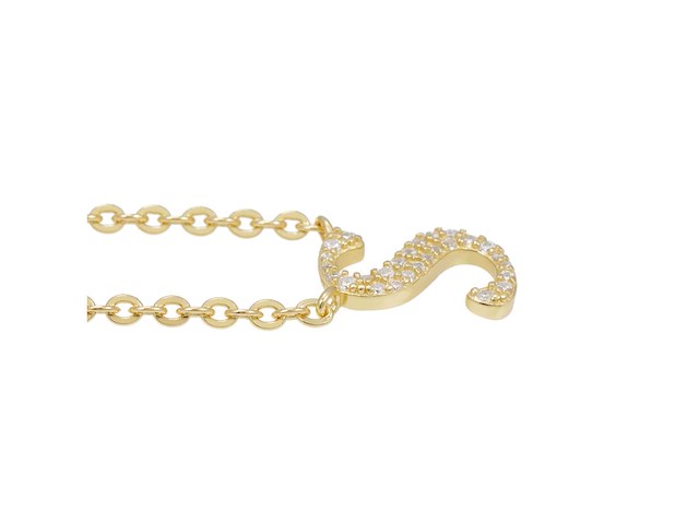 18 karaats goud (verneuil) collier met letter hanger s - afbeelding 4 van  6