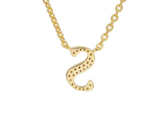 18 karaats goud (verneuil) collier met letter hanger s - afbeelding 5 van  6