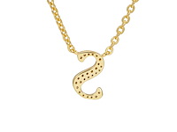 18 karaats goud (verneuil) collier met letter hanger s - afbeelding 5 van  6