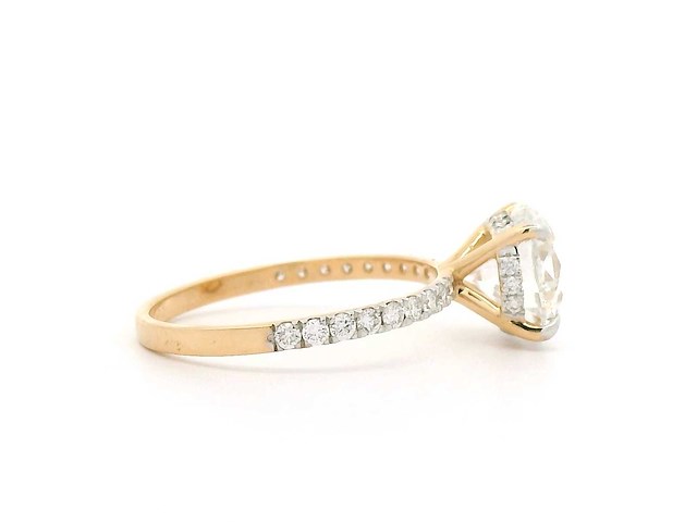 18 krt. geel gouden ring met diamant 3,14 crt. - afbeelding 7 van  10