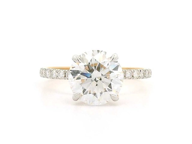 18 krt. geel gouden ring met diamant 3,14 crt. - afbeelding 10 van  10