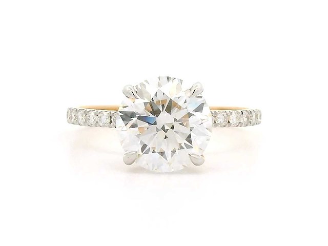 18 krt. geel gouden ring met diamant 3,14 crt. - afbeelding 1 van  10