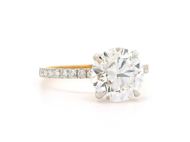18 krt. geel gouden ring met diamant 3,14 crt. - afbeelding 7 van  10