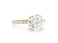 18 krt. geel gouden ring met diamant 3,14 crt. - afbeelding 7 van  10