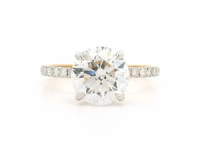 18 krt. geel gouden ring met diamant 3,14 crt. - afbeelding 1 van  10