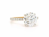 18 krt. geel gouden ring met diamant 3,14 crt. - afbeelding 8 van  10