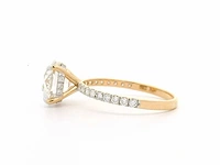 18 krt. geel gouden ring met diamant 3,14 crt. - afbeelding 9 van  10