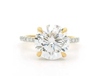 18 krt. geel gouden ring met diamant 4,00 crt. - afbeelding 1 van  12